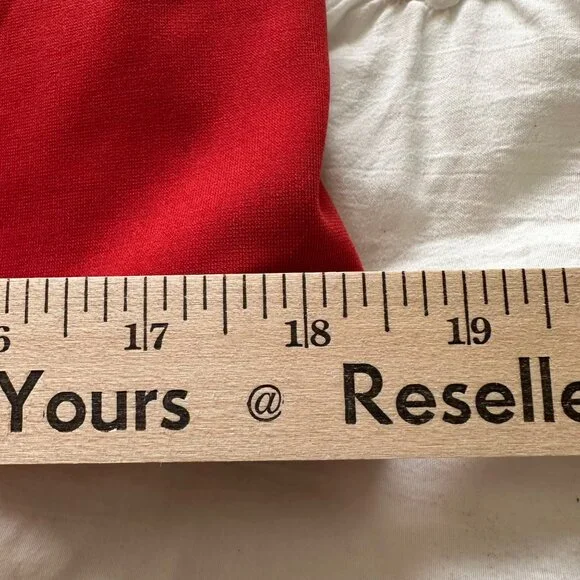 Vivid Women's Red Fringe Western Long Sleeve Top Size L Sheer Bodice and Sleeves - Picture 5 of 8